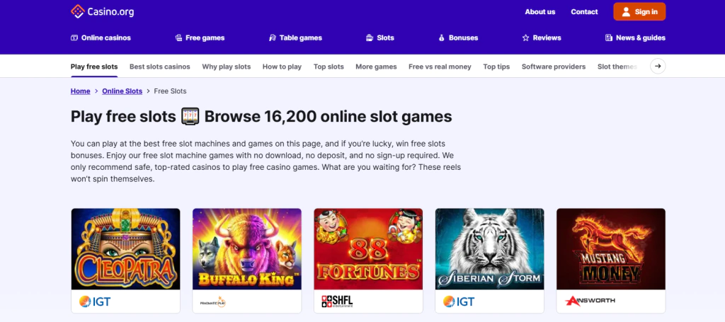 casino.org როგორ ვითამაშოთ უფასო სლოტები?